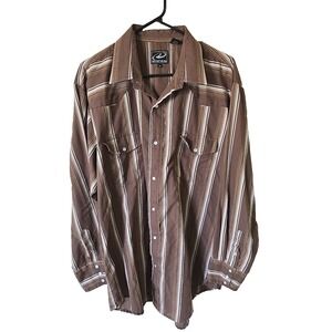 VTG Roper Rodeo Shirt Striped Western Men's XL 90s Cowboy USA Made Pearl Snap